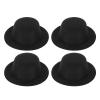 NUOBESTY Miniature Formal Hats for Crafts, Snowman Ornaments - Mini Black Felt Hats, 4pcs view 1