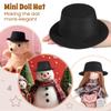 NUOBESTY Miniature Formal Hats for Crafts, Snowman Ornaments - Mini Black Felt Hats, 4pcs view 4