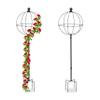Relaxdays Garden Obelisks, Set of 2, 126 x 35 cm, Climbing Plants Support, Metal, Free-Standing, Rose Cage, Black, Iron view 1