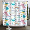 Umpoo Dreamy Theme Bathroom Shower Curtain Cartoon Dino Dinosaur Rainbow Magical Shower Curtain with Hooks Waterproof Fabric Polyester Shower Curtain for Kids Girls Bath Decorative, 72x96 Inch view 1