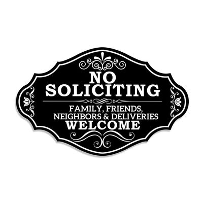 Maoerzai No Soliciting Sign Family Friends and Neighbors Welcome Front Door Sign, Funny No Soliciting Sign for House, Thick Acrylic Self-Adhesive Modern Design Welcome Door Sign for Yard Door Porch Home Wall Decor. (Black - Welcome Sign)
