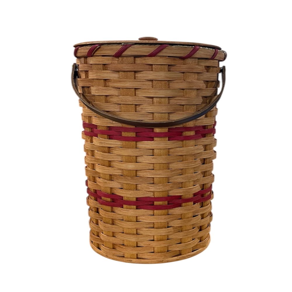 Amish Toilet Paper Holder Handmade 3 Roll Bathroom Storage Basket in Oak by Amish Baskets and Beyond (RED)