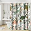 Umpoo Dinosaur Themed Bathroom Shower Curtain - Green Dino Tropical Leaves with Hooks, Waterproof Polyester Fabric, 60x72 Inch view 3