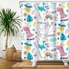Umpoo Dreamy Theme Bathroom Dino Dinosaur Rainbow Magical Shower Curtain with Hooks, Waterproof Polyester Fabric, 72x78 Inch view 4