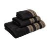 Austin Horn Classics Siena Fancy 3-Piece Decorative Towel Set, with Jacquard Fabric & Gimp Trim, Pure Cotton 1 Bath, Hand & Tip Towel, Extra Absorbent, Super Soft Bath Towels (Black) view 2