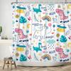 Umpoo Dreamy Theme Bathroom Shower Curtain Cartoon Dino Dinosaur Rainbow Magical Shower Curtain with Hooks Waterproof Fabric Polyester Shower Curtain for Kids Girls Bath Decorative, 72x72 Inch view 2