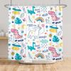 Umpoo Dreamy Theme Bathroom Shower Curtain Cartoon Dino Dinosaur Rainbow Magical Shower Curtain with Hooks Waterproof Fabric Polyester Shower Curtain for Kids Girls Bath Decorative, 72x72 Inch view 4