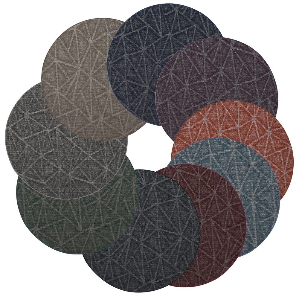 Furnish my Place Geometrical Pattern Indoor/Outdoor Refine Rust Rug, Abstract Area Rug, Contemporary Rug for Living Room, Doorway Mat, Entryway, Made in USA, 2' x 2' Square - Set of 10