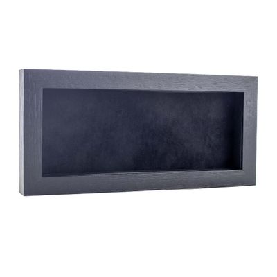 10x20 Shadow Box Frame Textured Black Wood | with a 3/4" Usable Display Depth | Includes a Black Real Suede Texture Acid-Free Backing Board, UV Resistant Acrylic, and Hanging Hardware