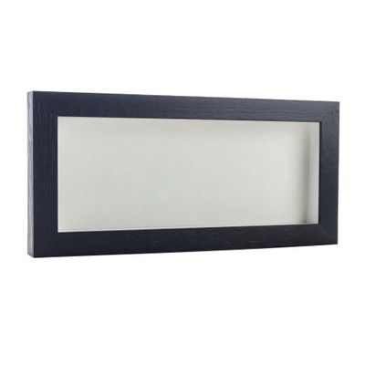 10x20 Shadow Box Frame Textured Black Wood | with a 3/4" Usable Display Depth | Includes a White Real Suede Texture Acid-Free Backing Board, UV Resistant Acrylic, and Hanging Hardware