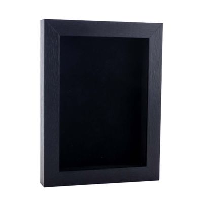 11x14 Shadow Box Frame Textured Black Wood | with a 3/4" Usable Display Depth | Includes a Black Real Suede Texture Acid-Free Backing Board, UV Resistant Acrylic, and Hanging Hardware
