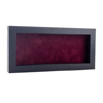 10x20 Shadow Box Frame Textured Black Wood | with a 3/4" Usable Display Depth | Includes a Dark Berry Real Suede Texture Acid-Free Backing Board, UV Resistant Acrylic, and Hanging Hardware