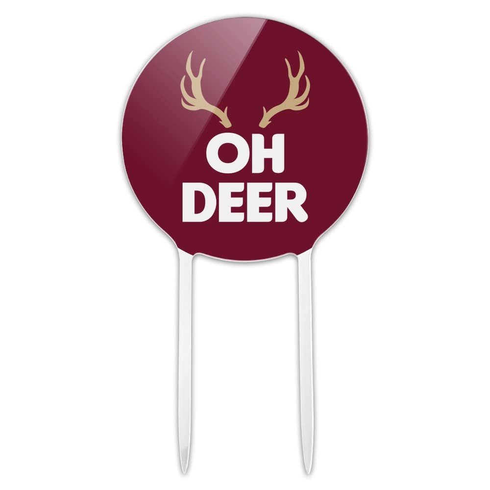 Acrylic Oh Deer Cake Topper Party Decoration for Wedding Anniversary Birthday Graduation