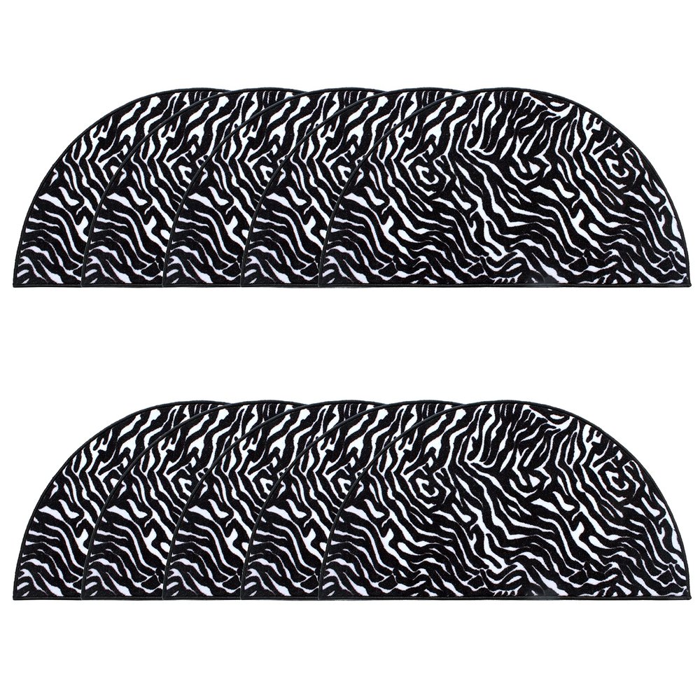 Furnish my Place Zebra Migrant Beauty Area Rug, Animal Print Rug, Home Decor Rug, Pet-Friendly Rug, Indoor Rug, Perfect for Living Room, 18" x 36" Half Round - Set of 10