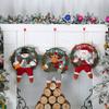 Artificial Christmas Wreath for Front Door 3D Reindeer Snowman Santa Claus Holiday Hanging Wreath Door Ornaments Garland Merry Christmas Window Wall Decor Xmas Elk Wreath (14.17*12.2inch, B) view 3
