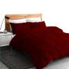 All Season Soft Luxurious Decorative Cotton Pintuck 3 Piece Oversized King Plus Duvet Cover Zipper & Corner Ties 2 Pillow Shams Burgundy Comforter Cover Oversized King Plus-128"x120" view 1
