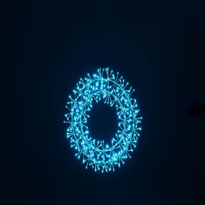 2' Teal Micro LED Wreath with Gold Frame