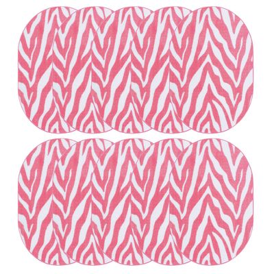 Furnish my Place Zebra Light Pink Area Rug, Animal Print Rug, Home Decor Rug, Pet-Friendly Rug, Indoor Rug, Perfect for Living Room, 1.5' x 2.25' Oval - Set of 10