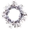 SilksAreForever 24" Flocked Artificial Plastic Pinecone & Twig Wreath -Brown/White (Pack of 2) view 1