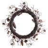 SilksAreForever 24" Flocked Artificial Plastic Pinecone & Twig Wreath -Brown/White (Pack of 2) view 2