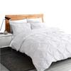 All Season Soft Luxurious Decorative Cotton Pintuck 1 Piece Palatial King Duvet Cover Zipper & Corner Ties White Comforter Cover Palatial King 120x98 view 1