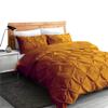 All Season Soft Luxurious Decorative Cotton Pintuck 5 Piece King Duvet Cover Zipper & Corner Ties 4 Pillow Shams Gold Comforter Cover King (90 x 106) view 1