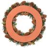 SilksAreForever 18.8" Flocked Artificial Pinecone, Berry & Wood Chip Flower Wreath -Red/Brown (Pack of 2) view 2