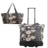 New York XPress 2-in-1,Portable and Push-Rolling Tote Bag/Rolling Tote with Wheels and Handle/Shopping Tote Bag for wowen#Whitefloral view 1