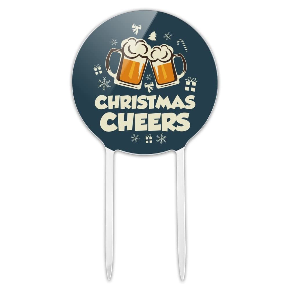 Acrylic Christmas Cheer Cake Topper Party Decoration for Wedding Anniversary Birthday Graduation