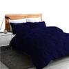 All Season Soft Luxurious Decorative Cotton Pintuck 3 Piece California King Duvet Cover Zipper & Corner Ties 2 Pillow Shams Navy Blue Comforter Cover Cal-King (110'' x 98'') view 1
