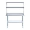 AmGood Stainless Steel Work Table with 12" Wide Double Tier Overshelf | Metal Kitchen Prep Table & Shelving Combo | NSF (Stainless Steel Table with Double Overshelves, 48" Long x 14" Deep) view 2