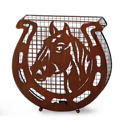 Picnic Plus Horseshoe Cork Caddy Holds Over 150 Wine Corks, Cork Corral, Cork Holder for Kitchen, Bar, or Barn. Rustic Brown Hand Painted