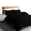 All Season Soft Luxurious Decorative Cotton Pintuck 1 Piece Eastern King Duvet Cover Zipper & Corner Ties Black Comforter Cover Eastern King 116'' x 108'' view 1