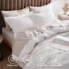 100% Cotton Waffle Weave Coconut White Duvet Cover King Size & Boho Queen Duvet Cover Set for All Seasons view 3