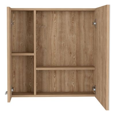 DEPOT E-SHOP Medicine 23H Double Door Cabinet,4 Interior Shelves, Pine