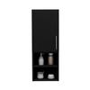 Medicine 31H Single Door Cabinet, 2 External Shelves, 2 Interior Shelves, Black view 1