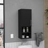Medicine 31H Single Door Cabinet, 2 External Shelves, 2 Interior Shelves, Black view 2