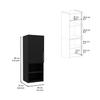 Medicine 31H Single Door Cabinet, 2 External Shelves, 2 Interior Shelves, Black view 3