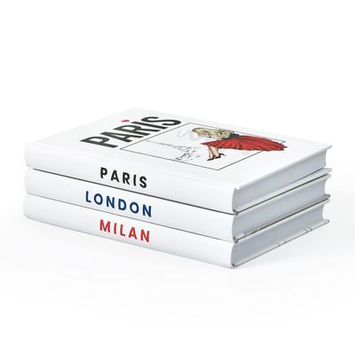 3 Decorative Books for Modern Home Decor - Faux Books for Bookshelf/Mantle Decoration - Fake Designer Books for Coffee/Dining Table, Shelf Decor - Paris/London/Milan