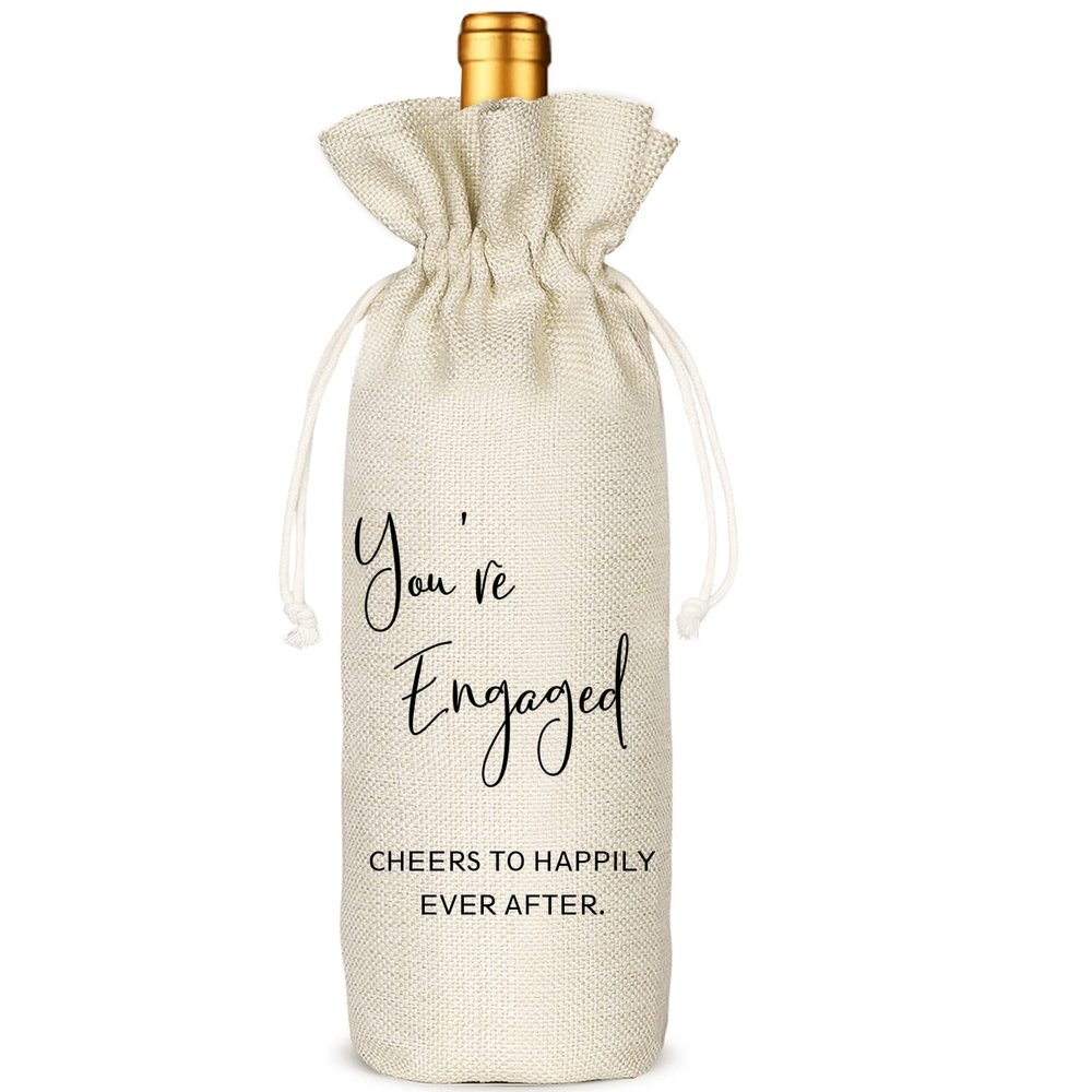 Socive Engagement Wine Bag - You're Engaged, Engagement Gifts for Couples, Personalized Engaged Gift, Bride Gift, Wedding Party Decorations(5SW191011)