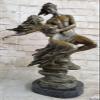 EUROPEAN BRONZE Original Aldo Vitaleh Tall Nude Lean Couple Bronze Sculpture Marble Base Statue Hot Cast Home Decor view 1
