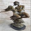 EUROPEAN BRONZE Original Aldo Vitaleh Tall Nude Lean Couple Bronze Sculpture Marble Base Statue Hot Cast Home Decor view 2