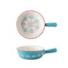 Salad Bowls for Kitchen Salad Bowl Creative Ceramic Bowl Hand Putting Rice Bowl Fruit Bowl Soup Bowl Handle Breakfast Bowl Soup Bowls (Color : B) view 1