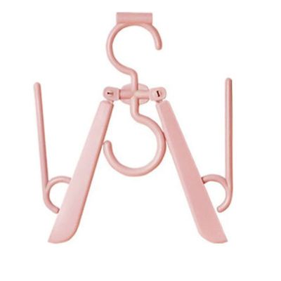 8pcs Folded Baby Non-Slip Closet Hangers, Expandable Children Coat holrd, Newborn Kids Baby Plastic Closet Rack with Hook, Suitable for 0-18 Years Old (Color : Pink)