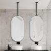 Ceiling Hanging Floating Decorative Mirror, Oval Bathroom/Living Room/Dressing Room Entrance Vanity Make-up Mirrors, with Metal Frame and Boom (Size : 50cmx70cm) view 1