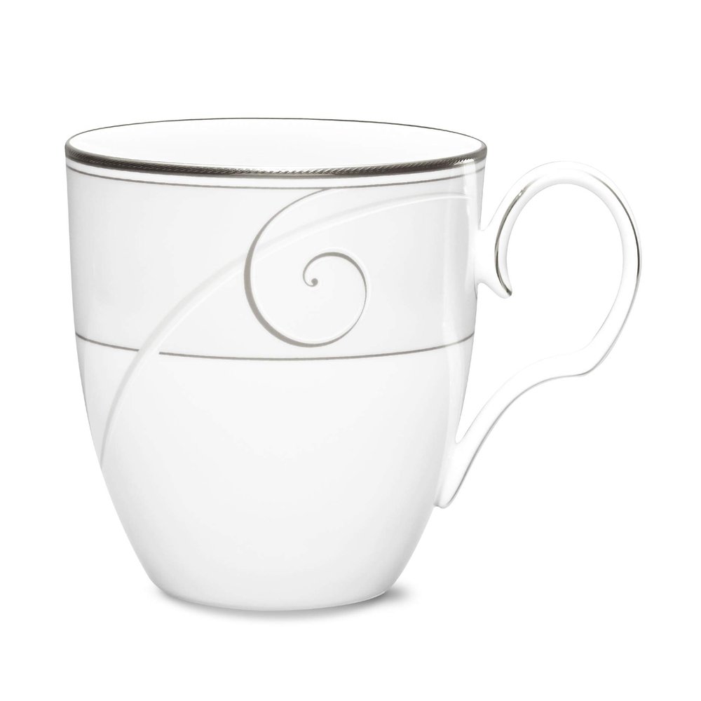 Noritake Platinum Wave Set of 4 Mugs, 15 oz.