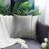 BRAWARM Gray Leather Throw Pillow Covers 20 X 20 Inches - Faux Leather Pillow Cover with Piping, Hand Stitched Leather Throw Pillow for Couch Sofa Bed Living Room Home Decorative view 2