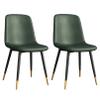OYhmc Dining Chairs Set of 2, PU Leather Dining Chair Cushion Upholstered Seat Kitchen Room Side Chair with Metal Legs for Living Room 45cm Height view 1