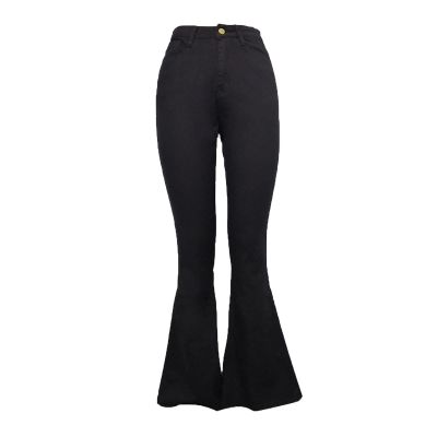 Flare Bell Bottom Jeans for Women High Waisted Stretch Wide Leg Denim Pants Classic Slimming Retro Comfy Jean (Black,Medium)