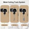 MaKefeile Ceiling Mount Curtains Track Room Divider Privacy Partition Separator Curtain Tracks Rods Heavy Duty RV Shower Outdoor Rail Clip Hook Set, Black 3-15ft view 2